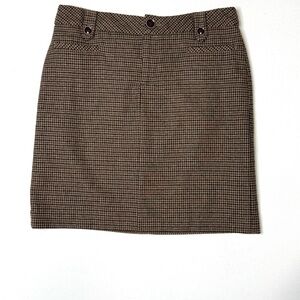 Vintage Eddie Bauer Brown Plaid Houndstooth Mini Skirt Size 4